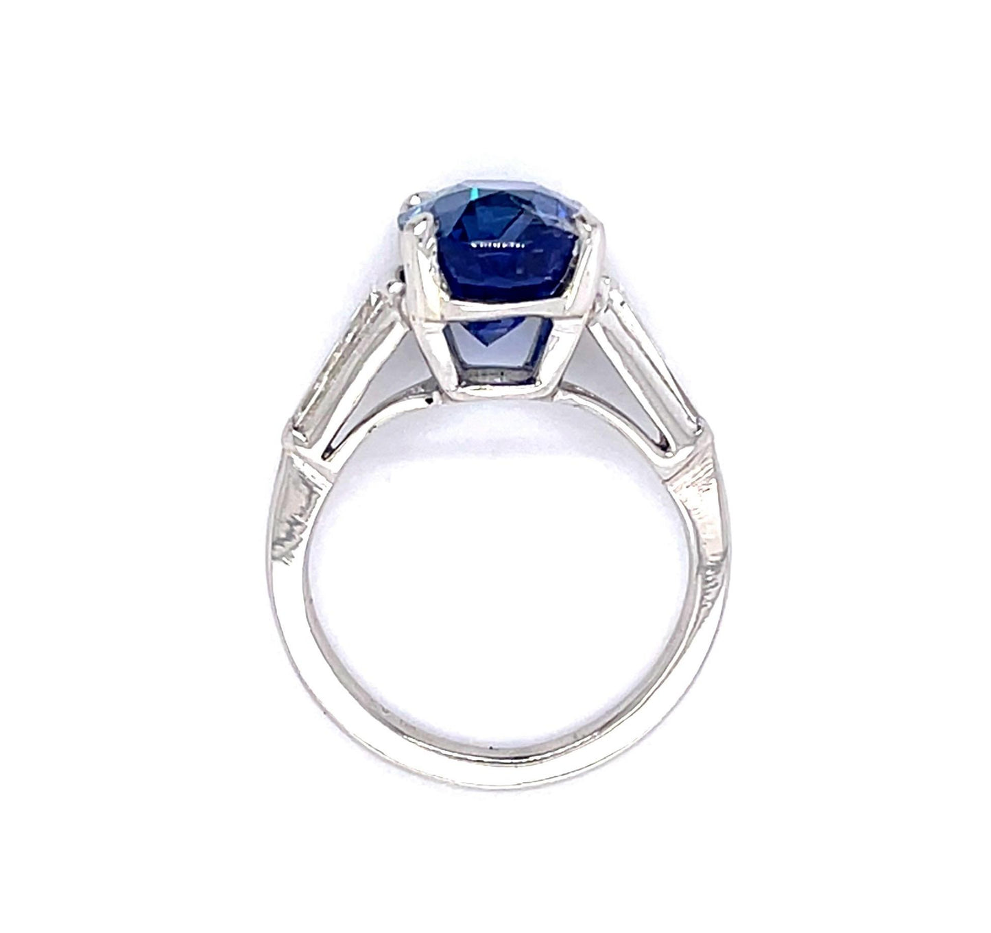 6.72ct Sapphire .68ct Diamond Platinum Ring