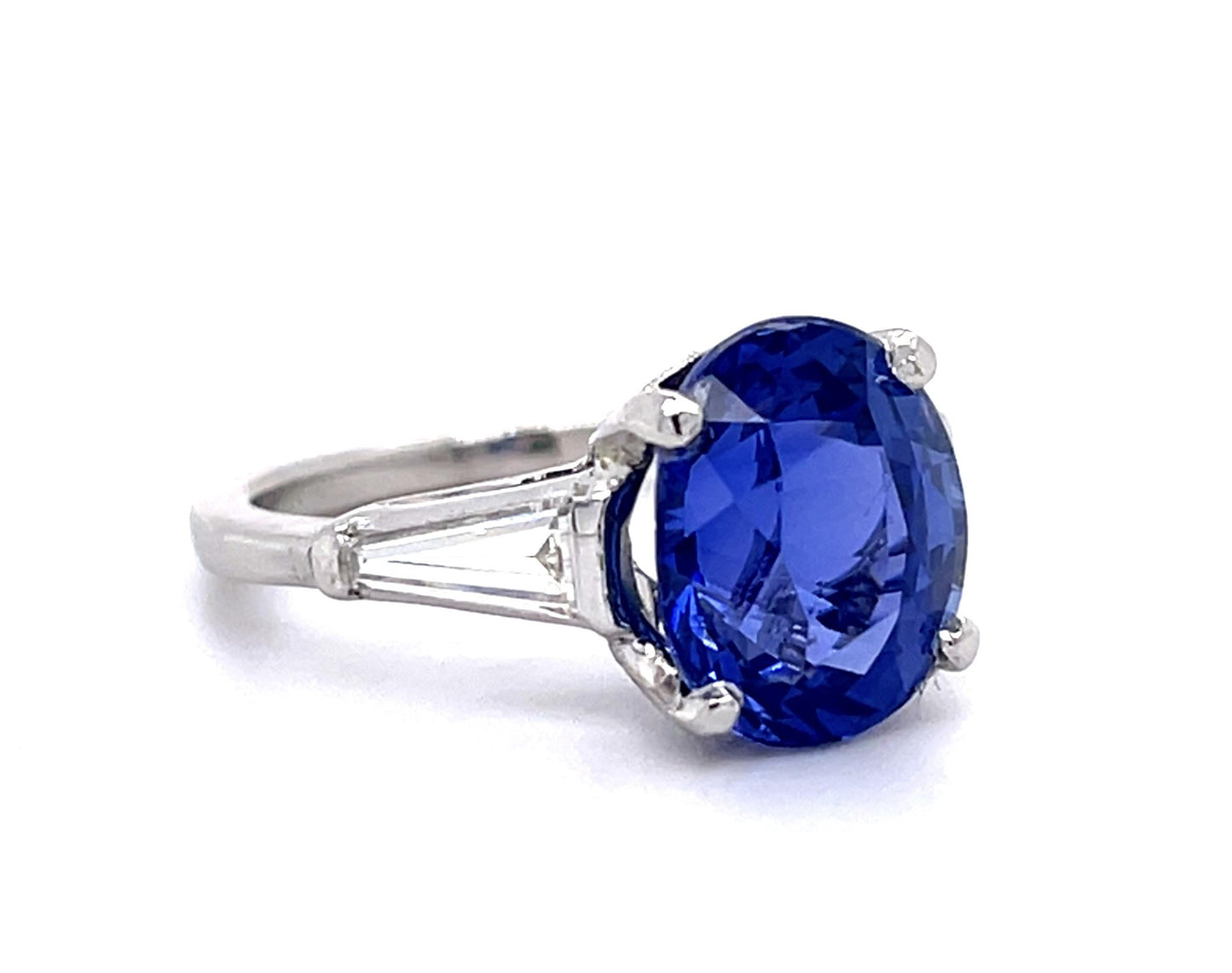 6.72ct Sapphire .68ct Diamond Platinum Ring