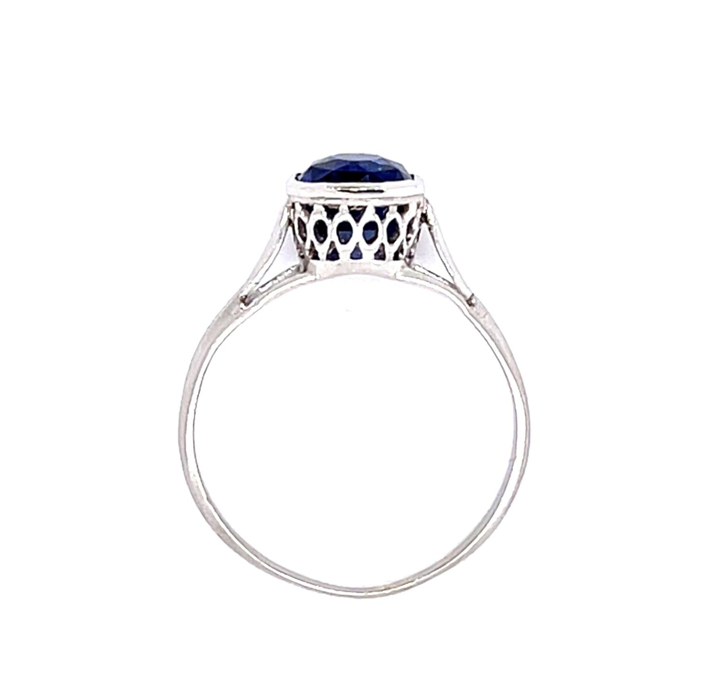 Art Deco 2.25ct Sapphire Platinum Solitaire Ring (Antique 1920s)