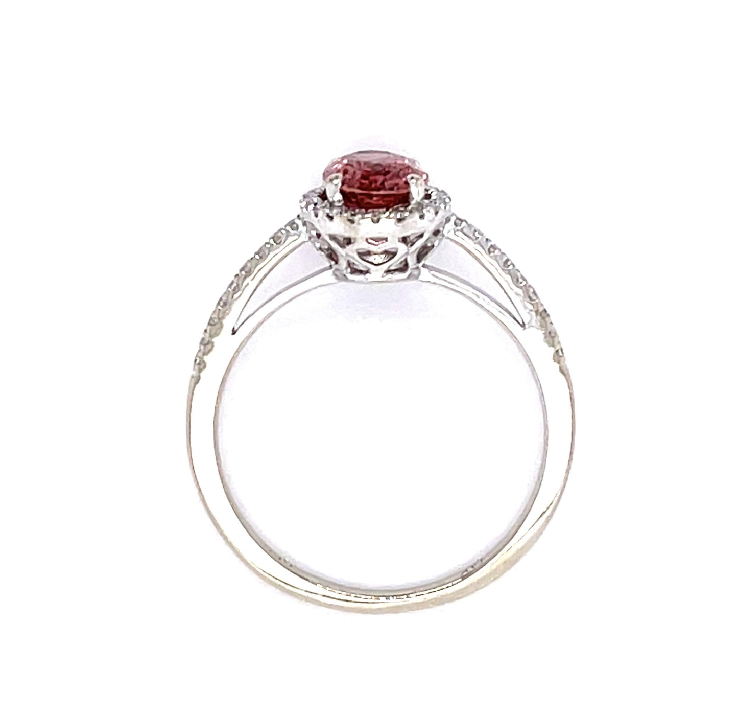 1.20ct Padparascha Sapphire 14KW Ring .40ct Diamond