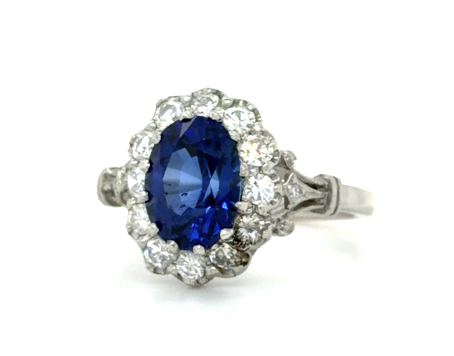 2.63ct Oval Sapphire 1.15ct Diamond Ring