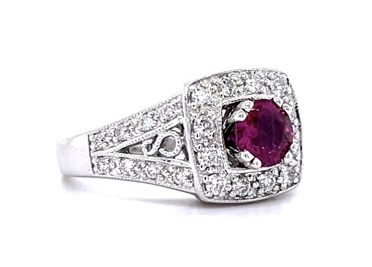 .59ct Ruby .50ct Diamond 14KW Ring