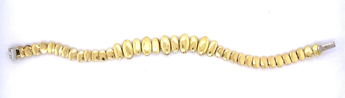 Retro 1.25ct Diamond 18K Two Tone Gold Vintage Bracelet (Circa 1940)