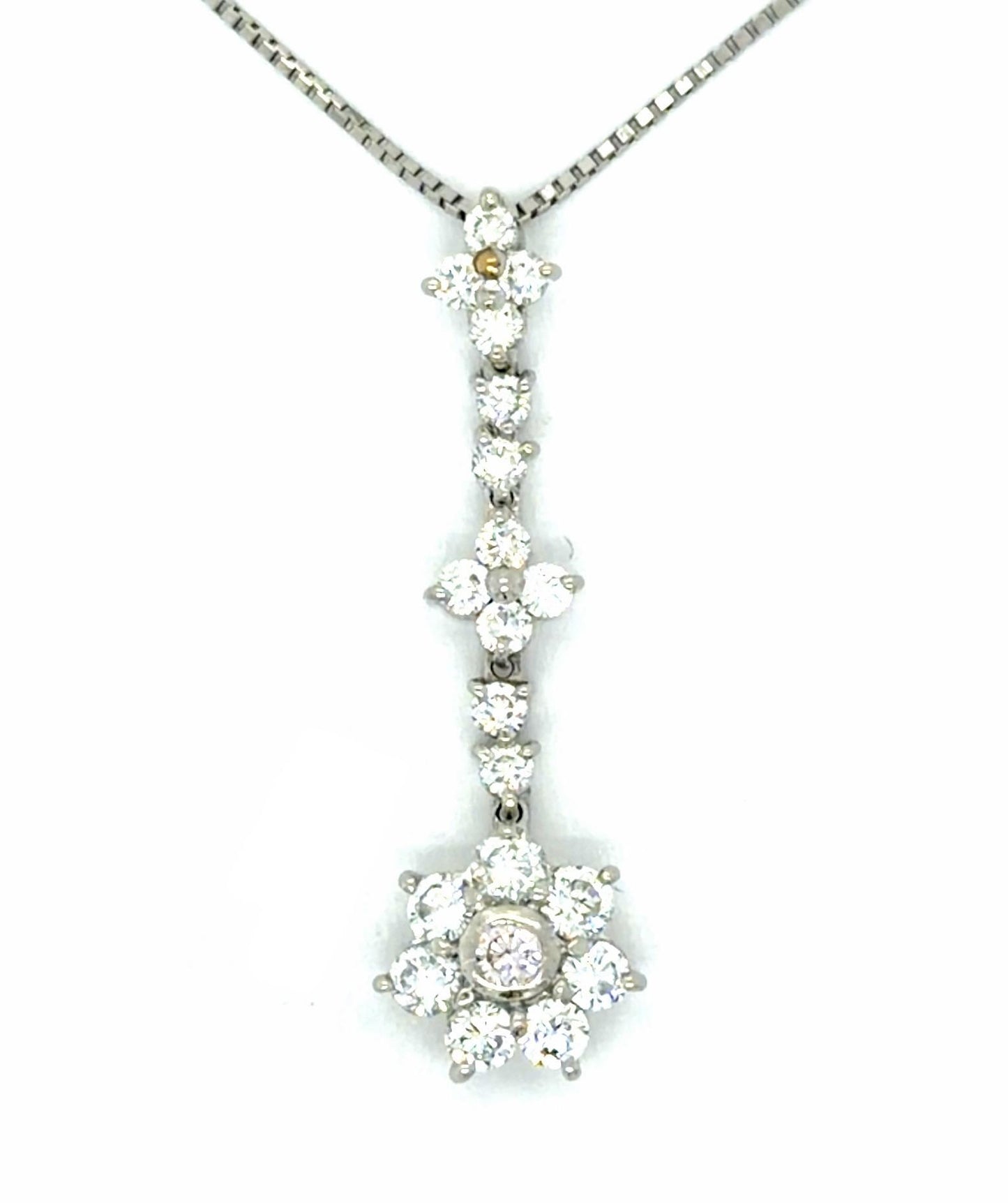 .68ct Diamond + Small Pink Diamond Platinum Pendant