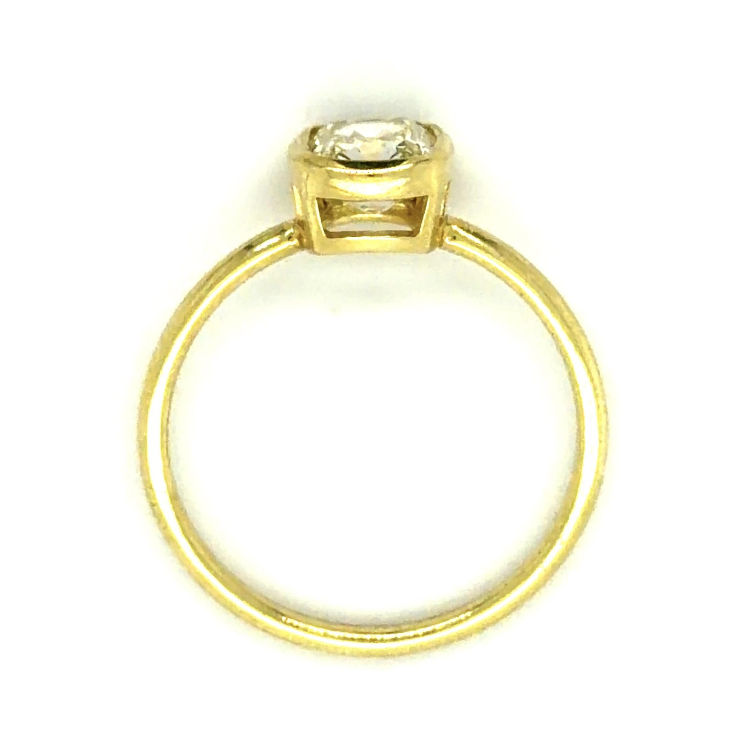 1.06ct Old Mine Diamond 18KY Solitaire Ring