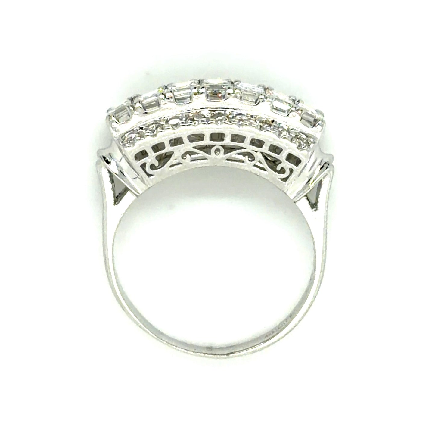 .78ct Emerald-cut Diamond Platinum Ring (Vintage 1950s) .23ct SD