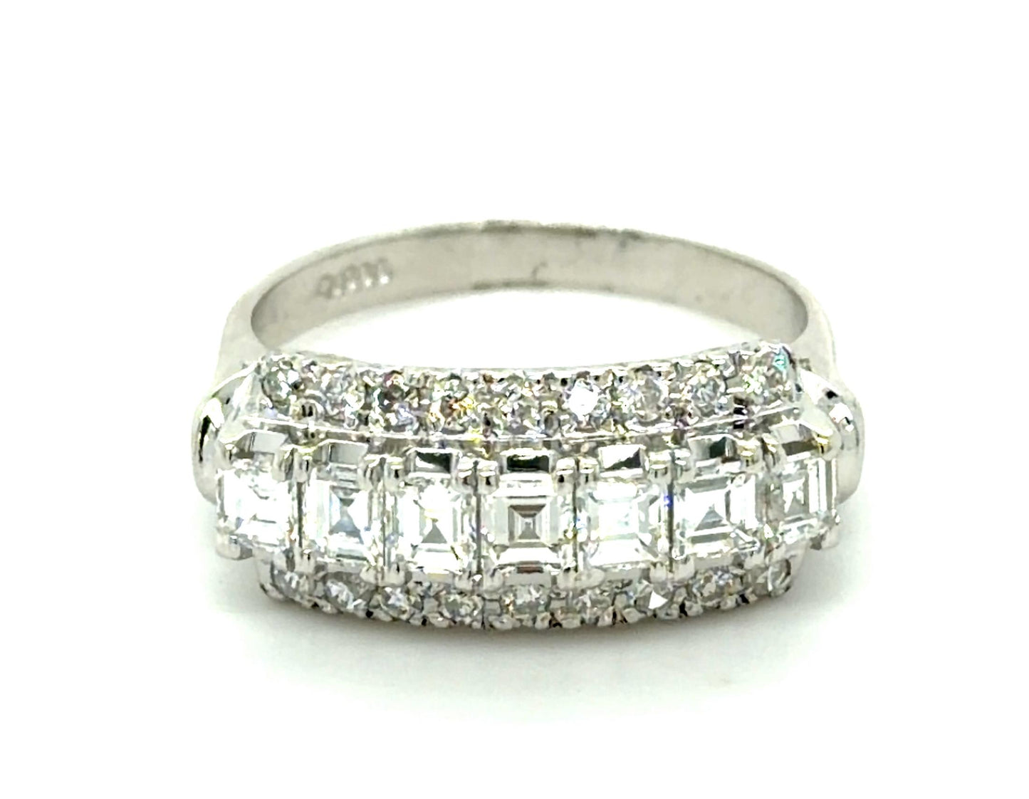 .78ct Emerald-cut Diamond Platinum Ring (Vintage 1950s) .23ct SD