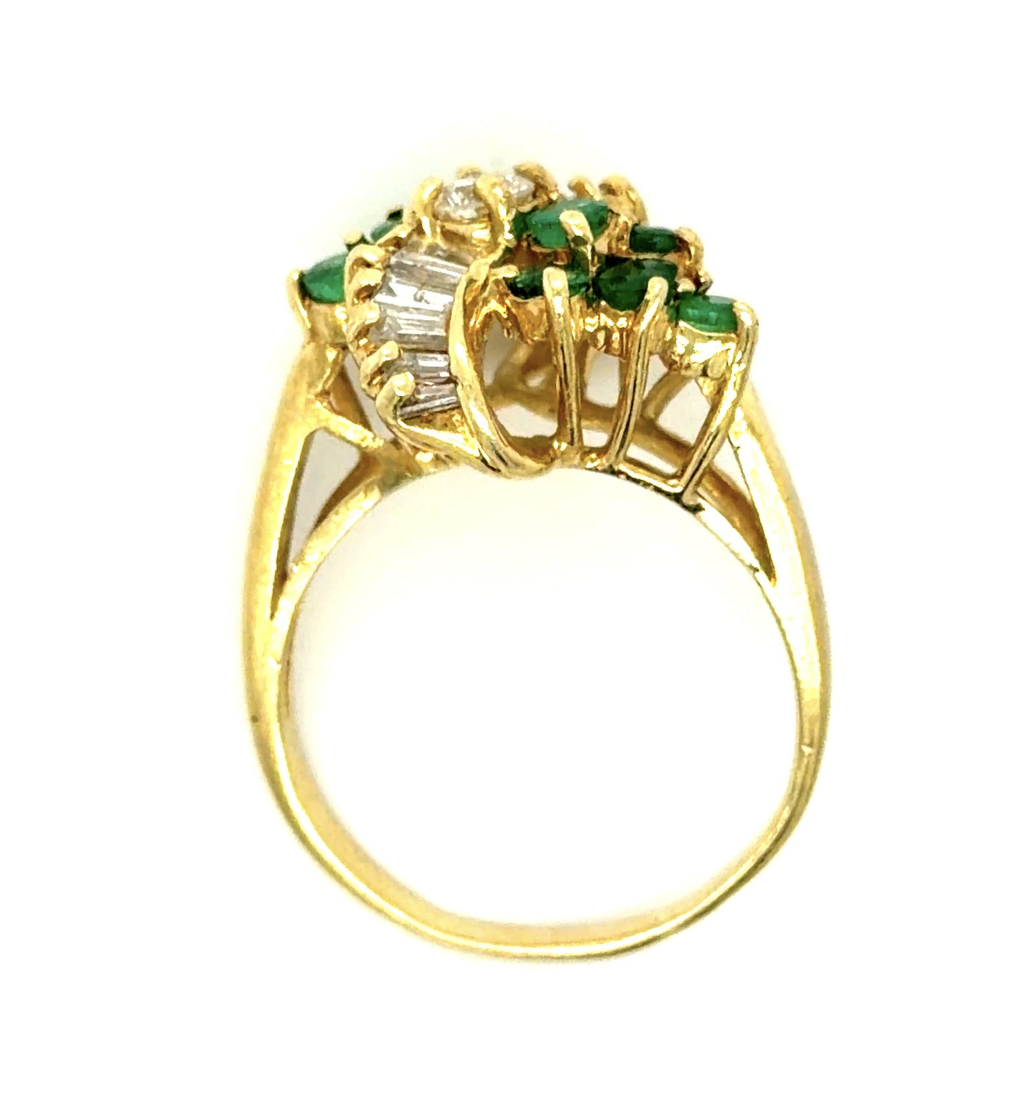 1ct Emerald .68ct Diamond 18KY Ring