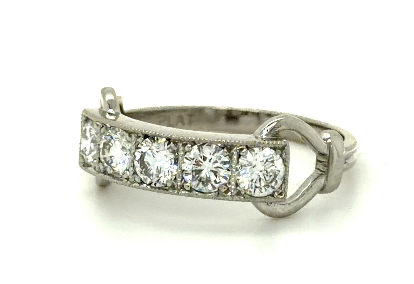 Art Deco .90ct Diamond PT Ring Band (Vintage 1930s)