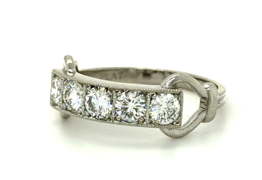 Art Deco .90ct Diamond PT Ring Band (Vintage 1930s)