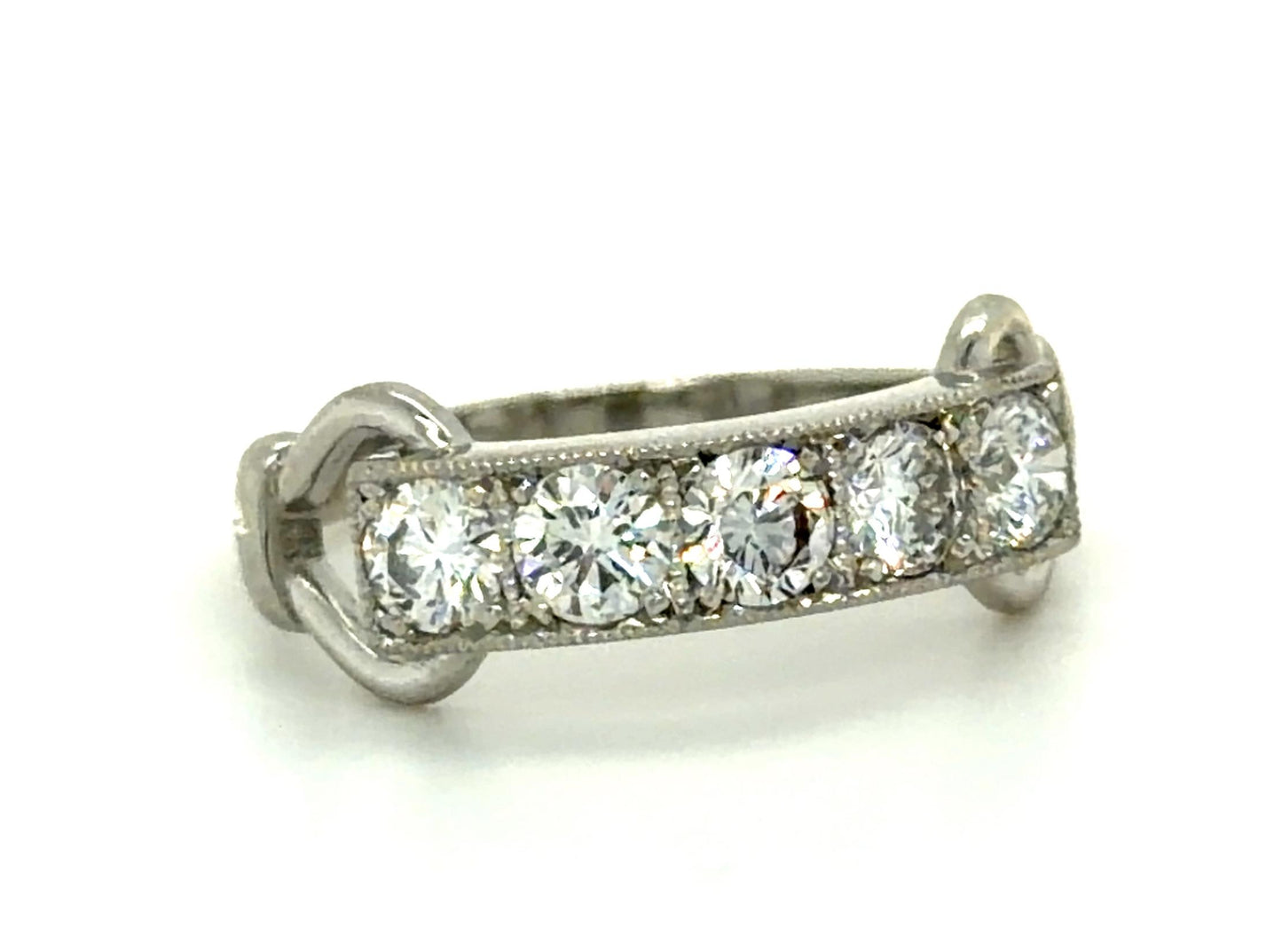Art Deco .90ct Diamond PT Ring Band (Vintage 1930s)