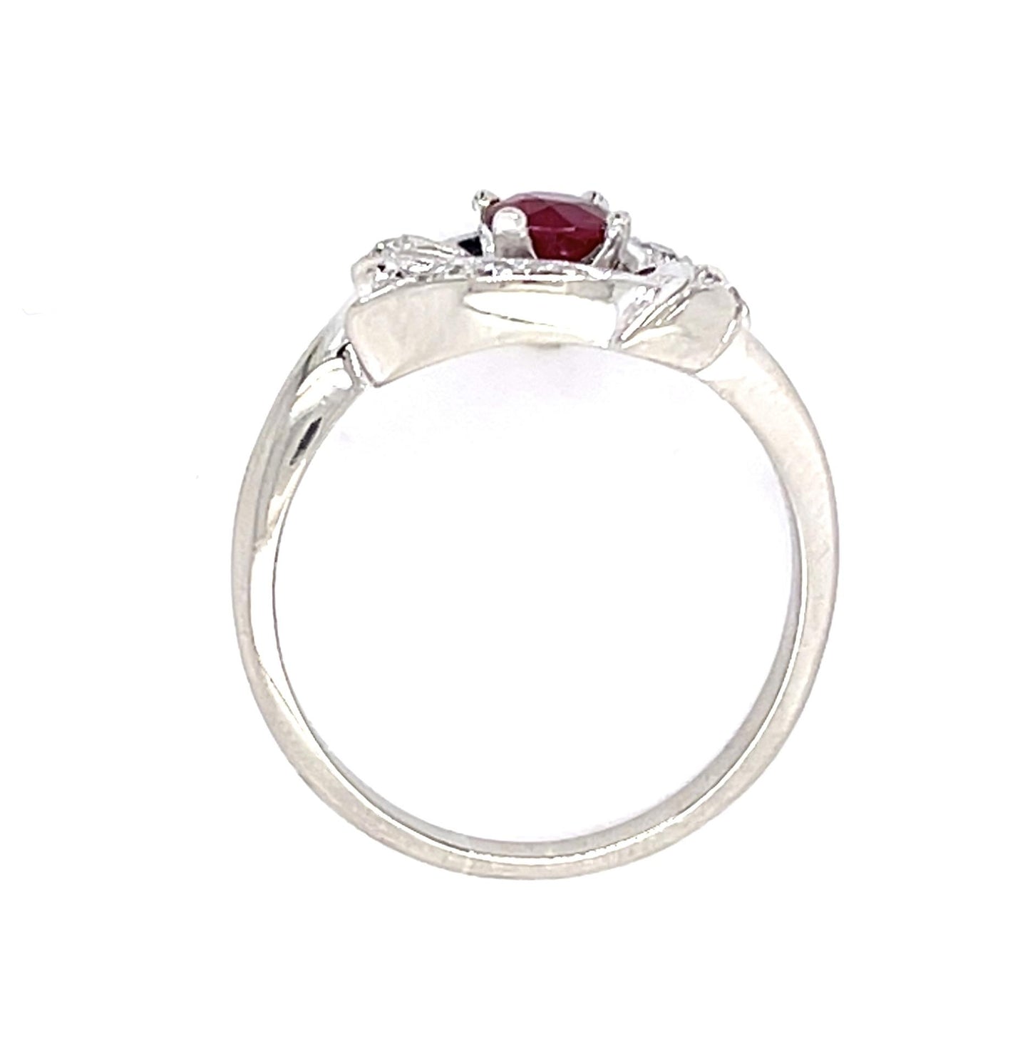 .46ct Ruby .18ct Diamond 14KW Ring (Vintage 1960s)