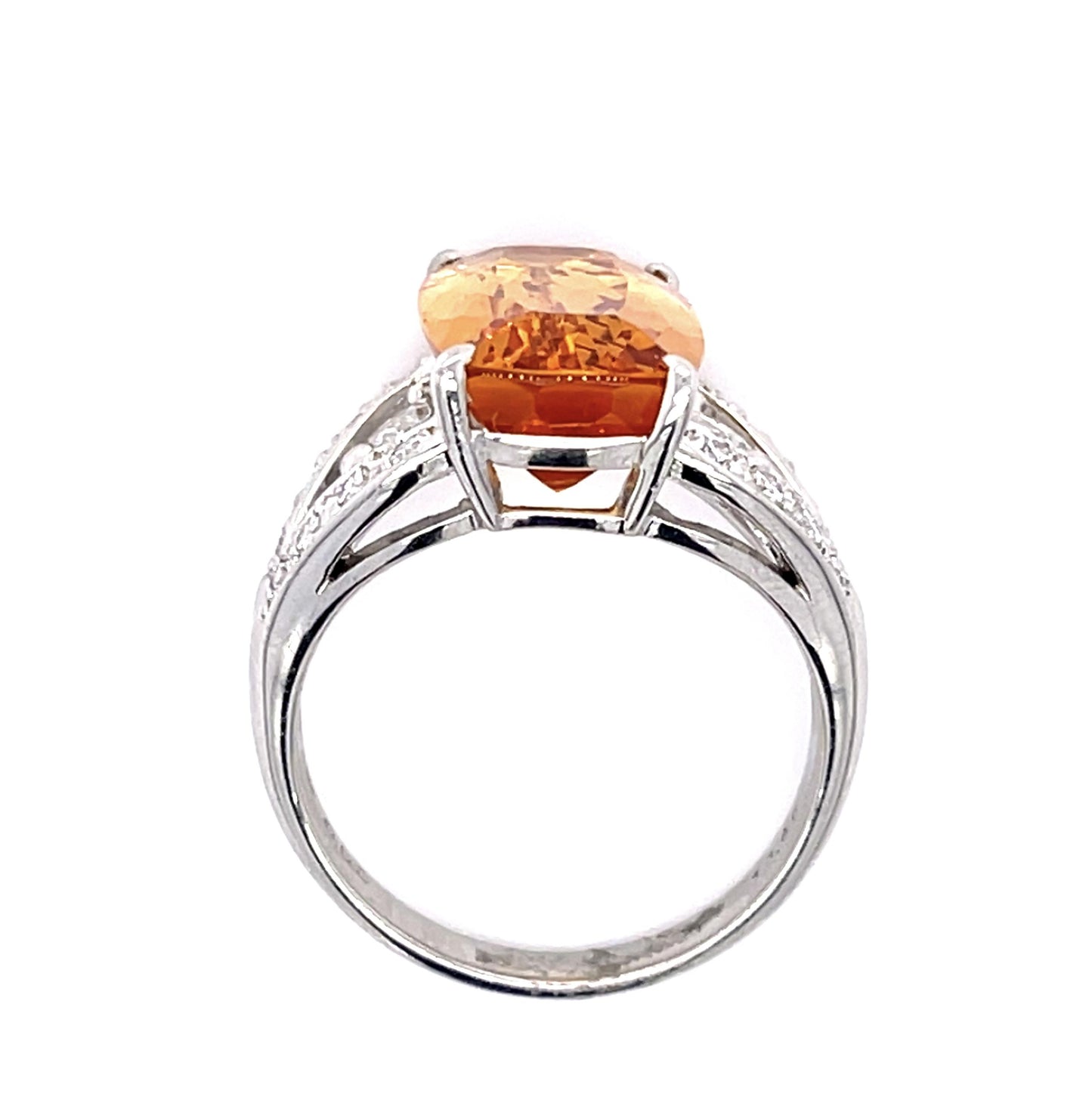 10.86ct Imperial Topaz .83ct Diamond PT Ring