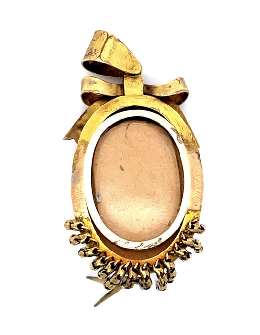 Original Victorian 14KY Tassel Locket Pendant (Antique 1870s)