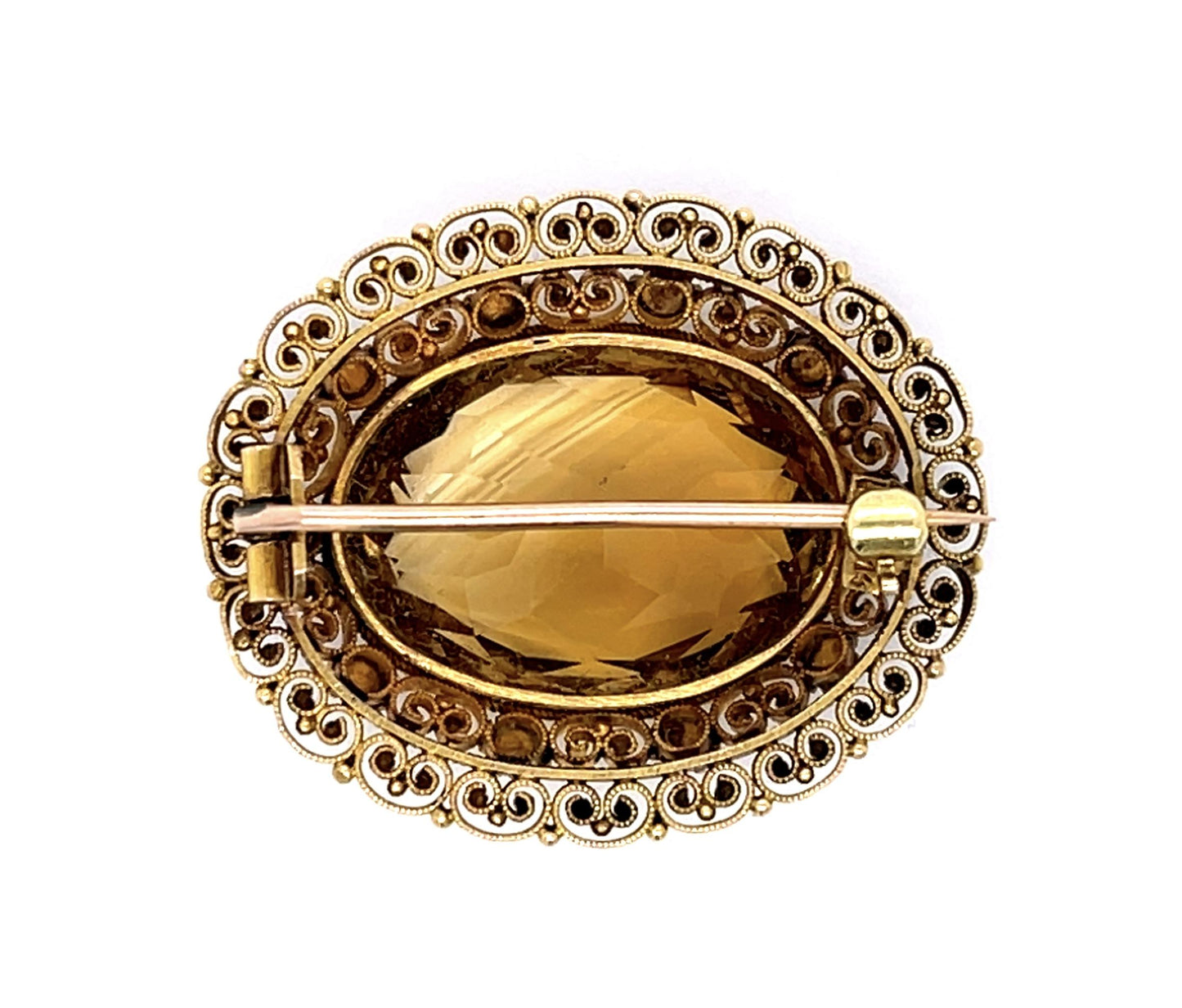 Original Victorian 18ct Citrine 14KY Pendant (Antique 1870s)