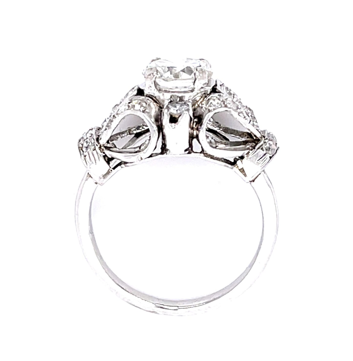 Original Late Art Deco 1.36ct Transitional-cut Center Diamond PT Ring