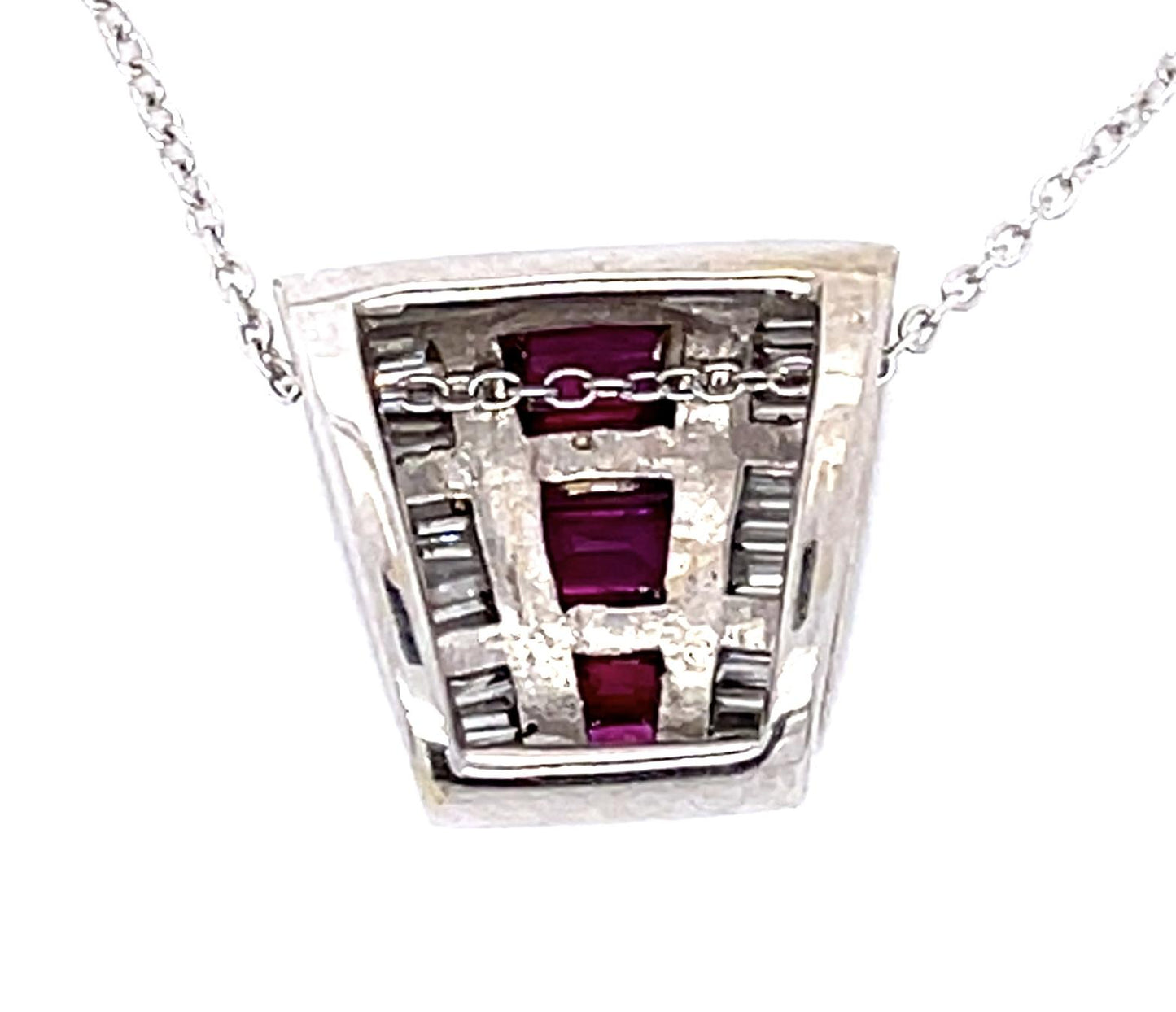 1ct Ruby .80ct Diamond 14KW Pendant