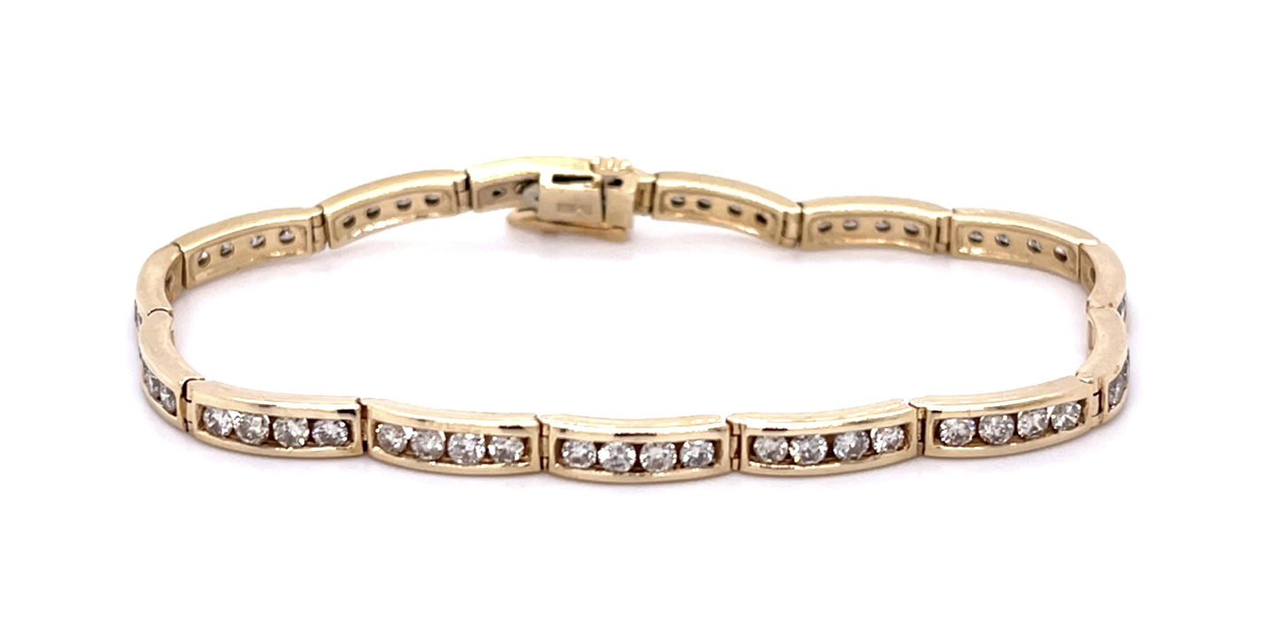 4ct (60 Diamonds) 14KY Channel-set Bracelet