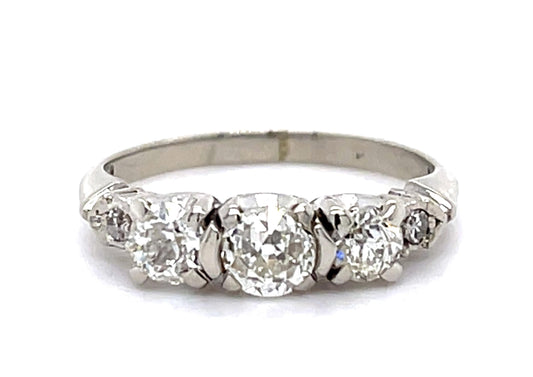 Original .86ct European Diamond 14KW Ring (Vintage 1940s)