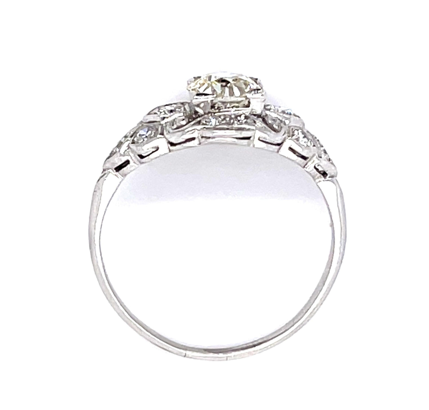Original Art Deco .70ct European Diamond PT Ring (Antique 1920s)
