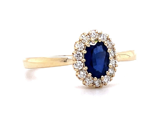 Original Victorian .35ct Oval Sapphire 14KY Ring (Antique 1880s)