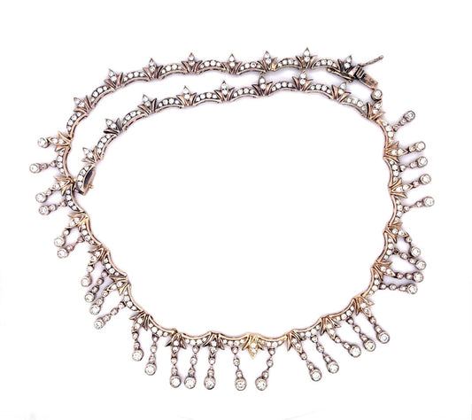 Estate 7.50ct Diamond 280 Stones 18KY 43.60gr Necklace Length 16