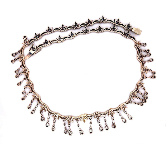 Estate 7.50ct Diamond 280 Stones 18KY 43.60gr Necklace Length 16