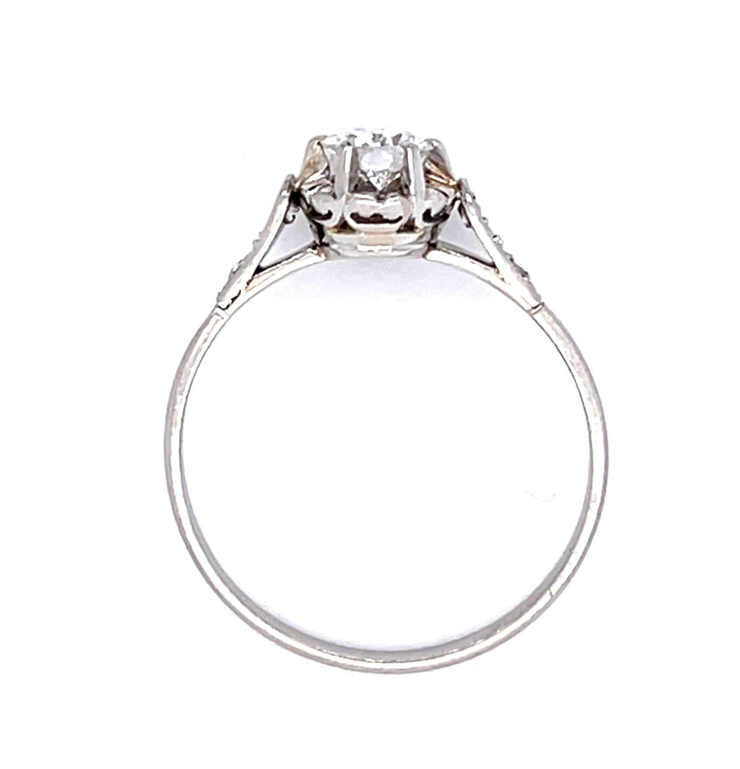 Original Art Deco .48ct European Diamond PT Ring (Vintage 1930s)