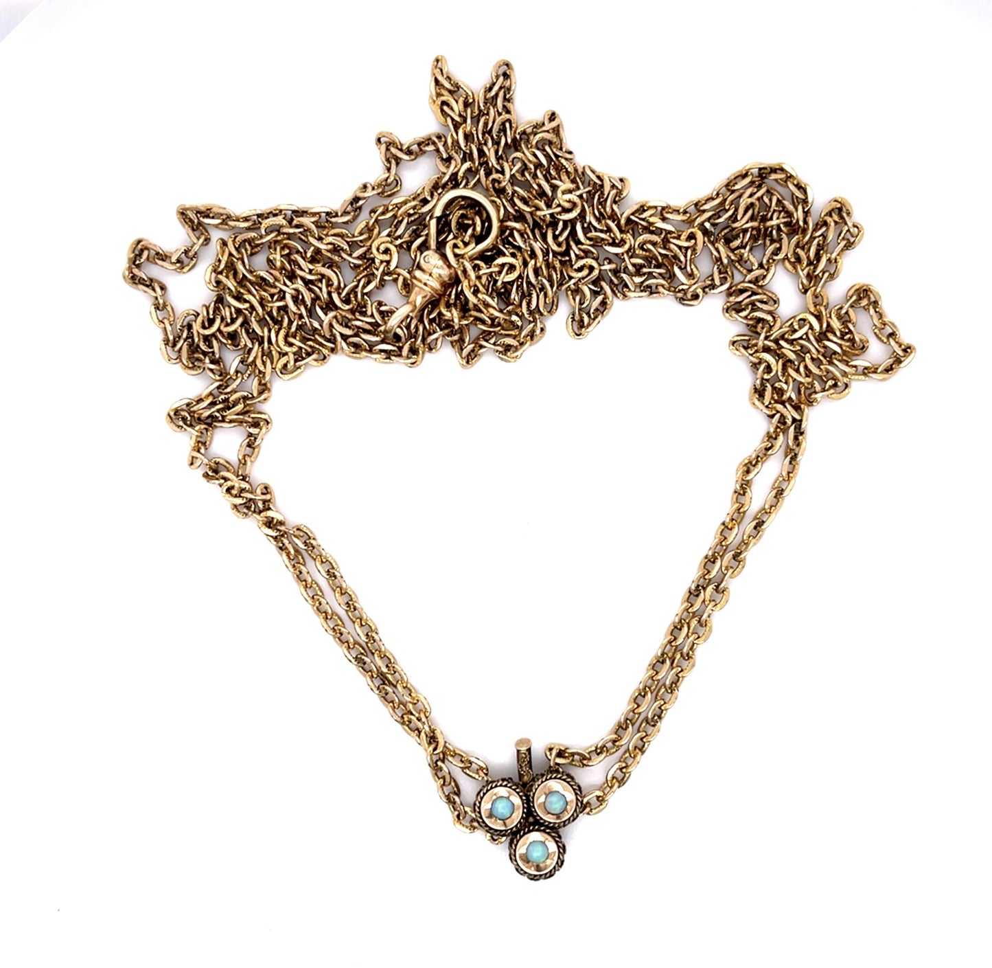 Original Victorian Opal Gold Filled Double Necklace (Antique 1880s)