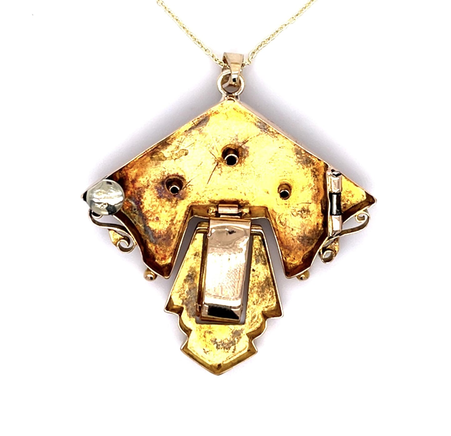 Original Victorian 14KY Enamel Pendant (Antique 1870s)