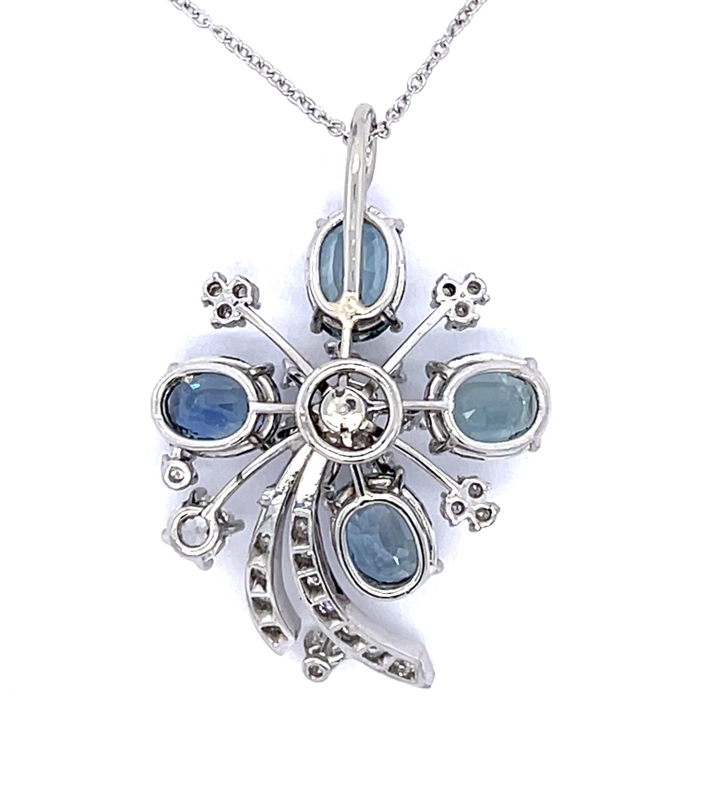 10ct No Heat Ethiopian Sapphire PT Pendant (Vintage 1940s)