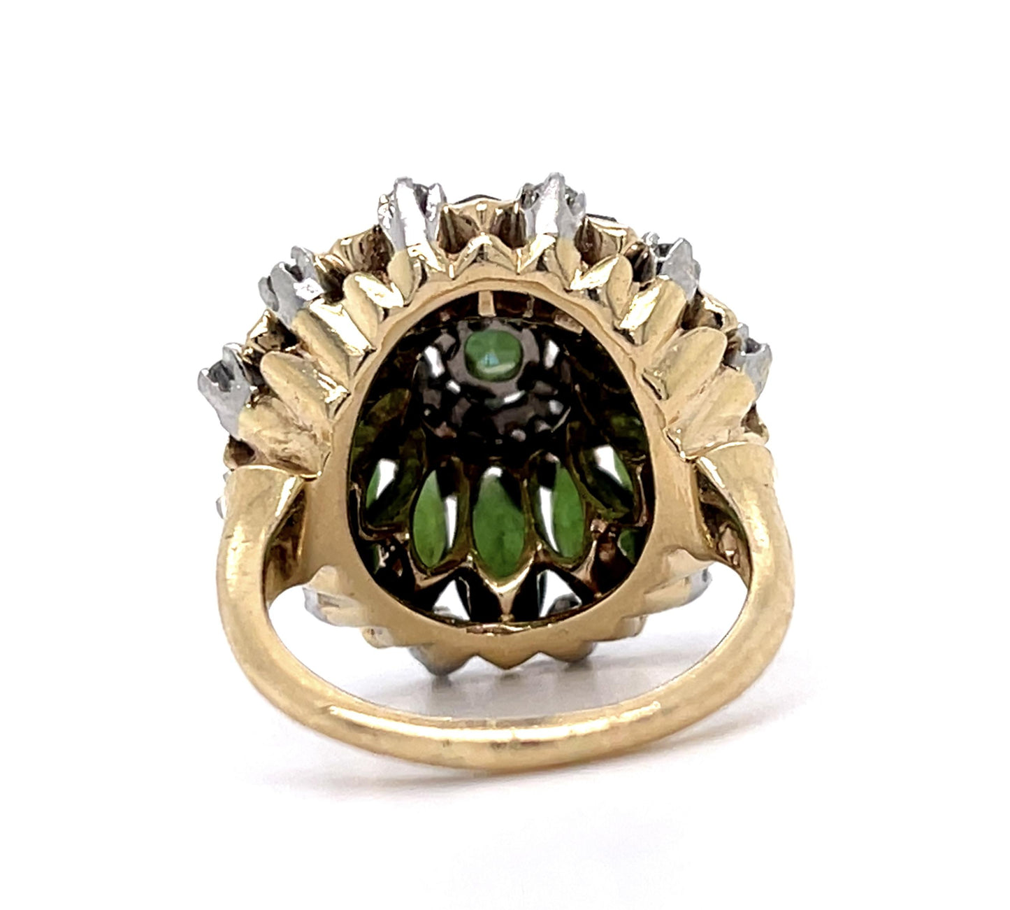 7.50ct Green Tourmaline PT+14KY Ring (Vintage 1950s)