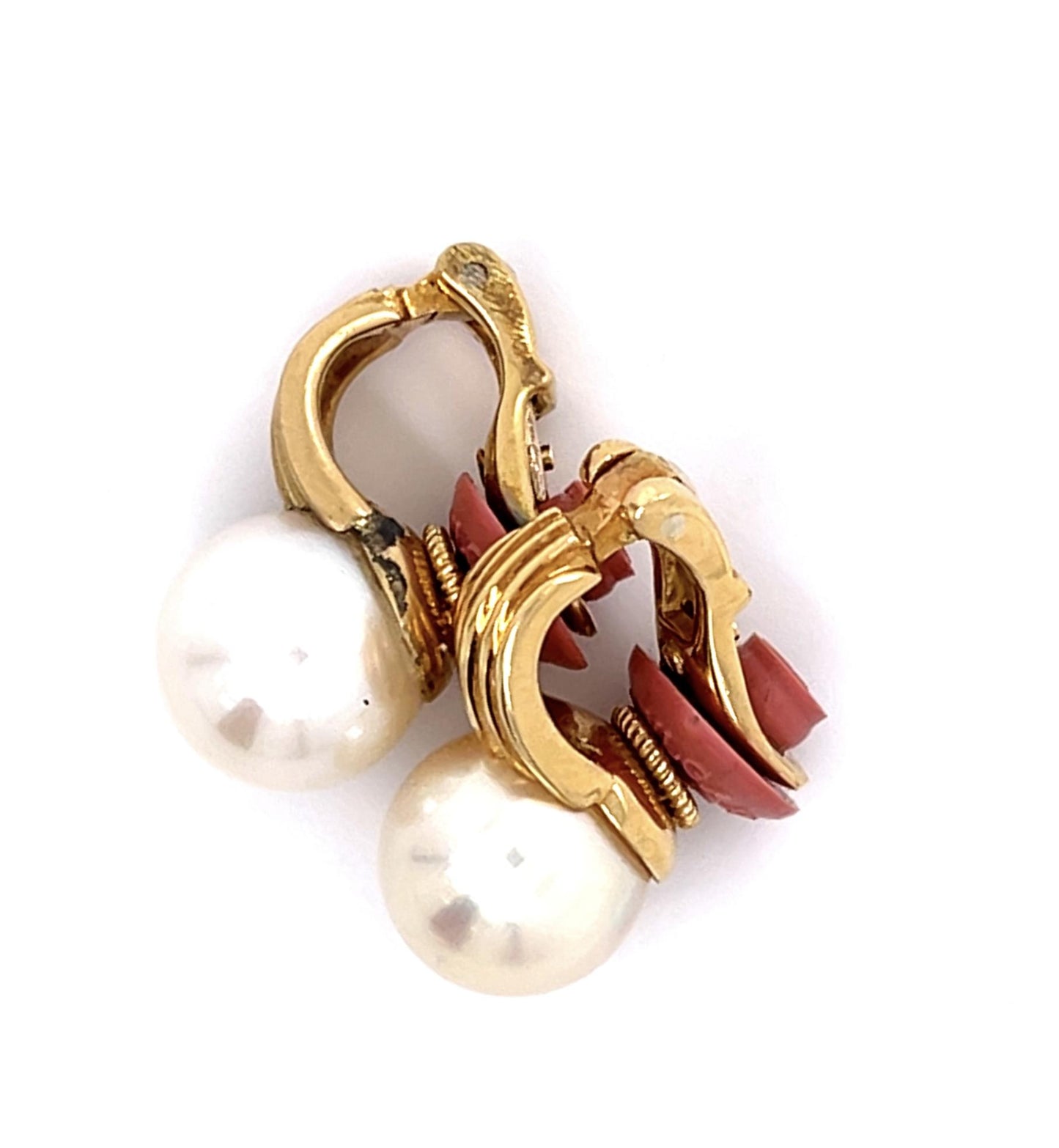 Bvlgari Italy Original 9.70-10mm Pearl Clip on Earrings (Vintage 1960s)