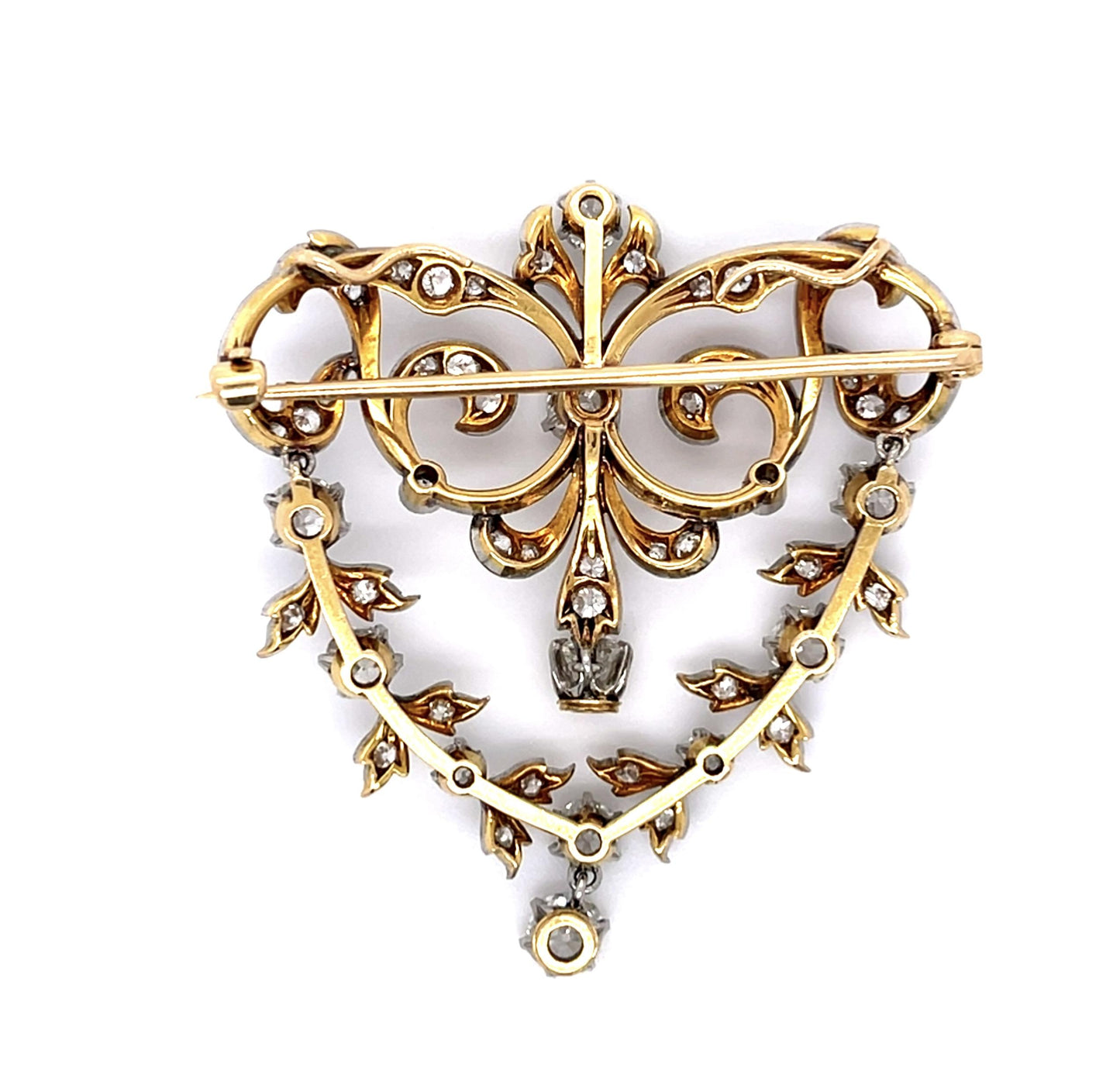 Original Edwardian 2.40ct (Nine Old Mine Dia) PT+Gold Pendant (Antique 1910s)