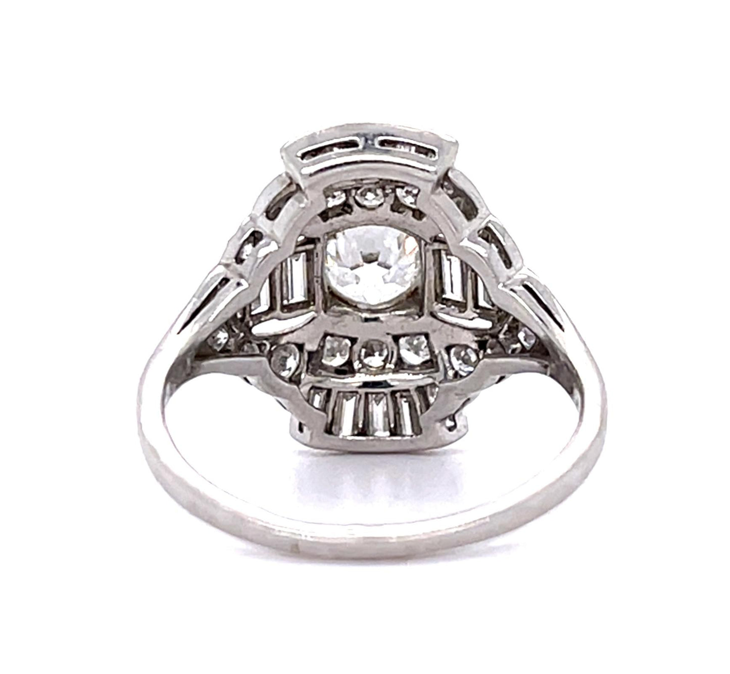 J.E. Caldwell Art Deco Original .80ct European Center Diamond PT Ring