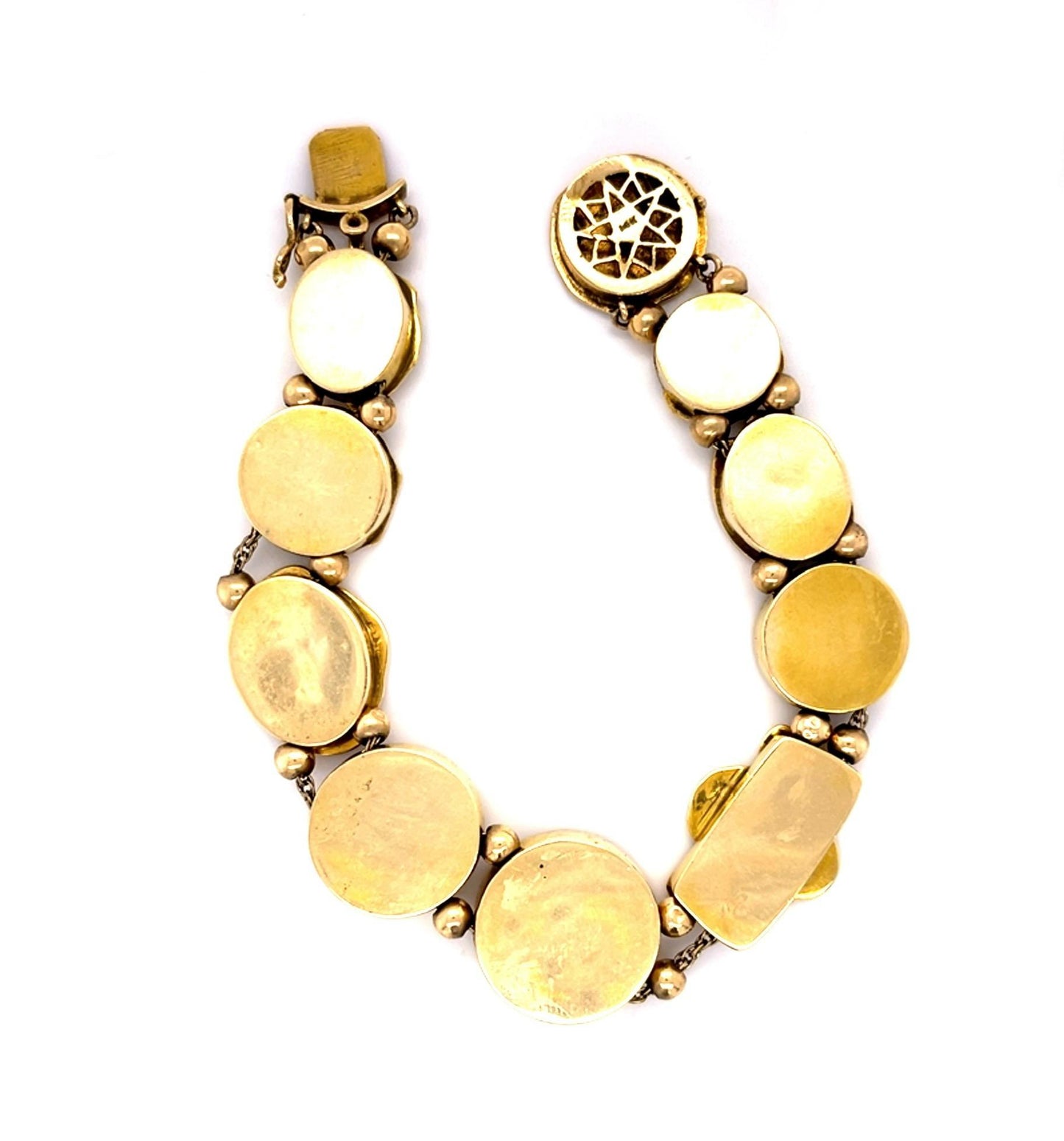 Original Art Nouveau 14KY Slide Lady's Motif Bracelet (Antique 1905)