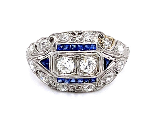 Original Art Deco .90ct Old European Diamond PT Ring (Antique 1920s)