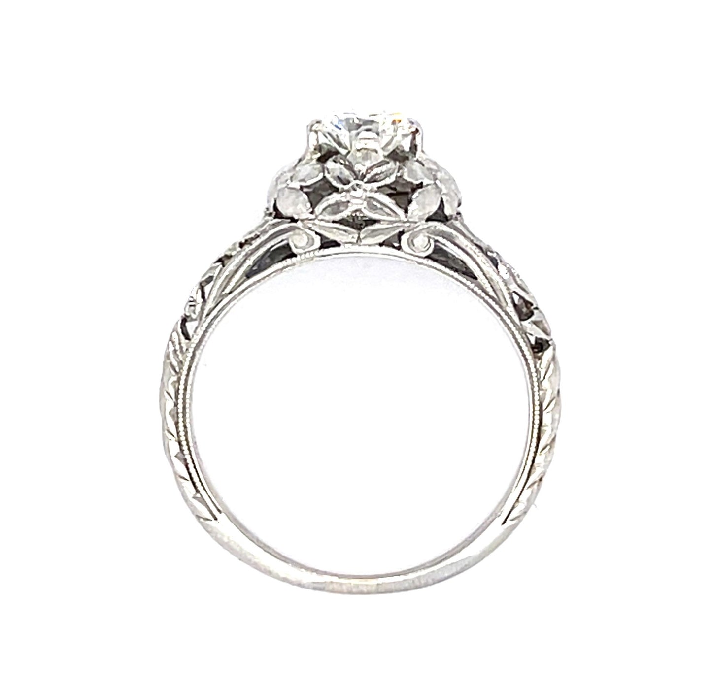 Original Art Deco .45ct Old European Diamond 18KW Ring (Vintage 1930s)