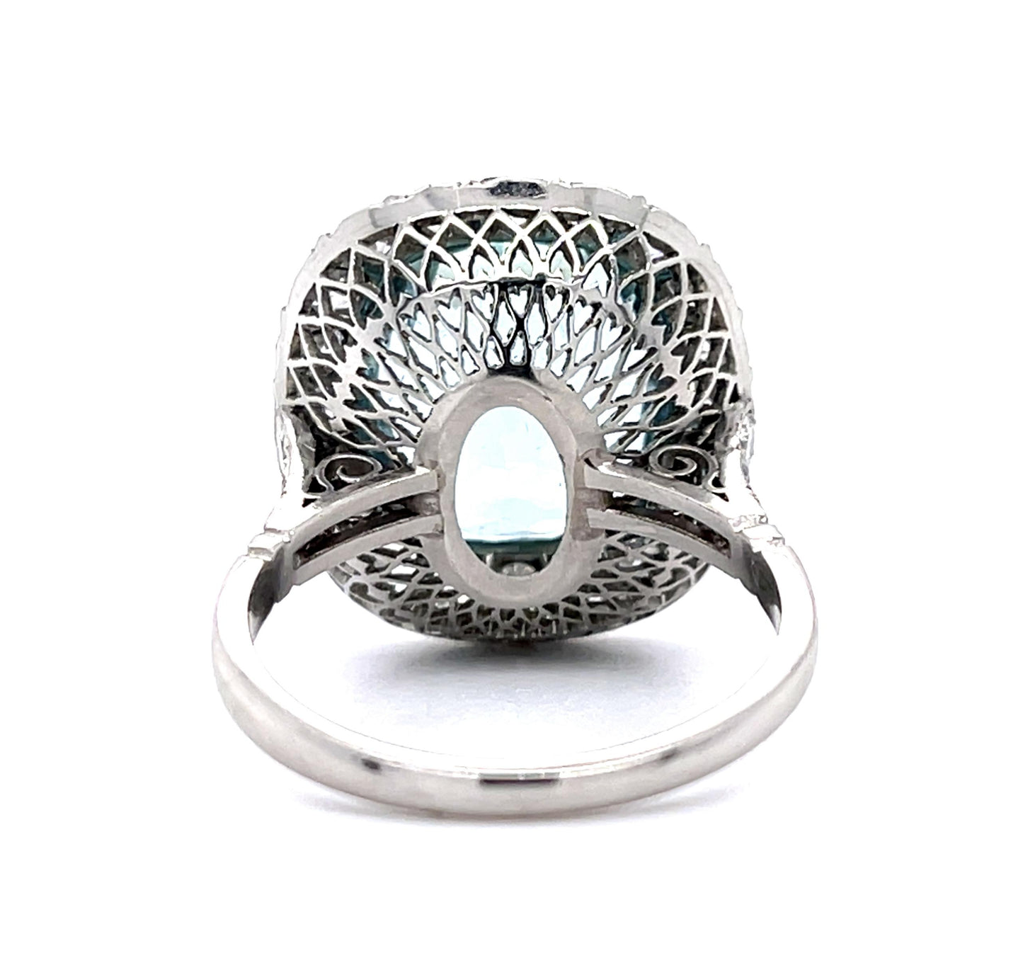 8.84ct Aquamarine Platinum Handmade Ring