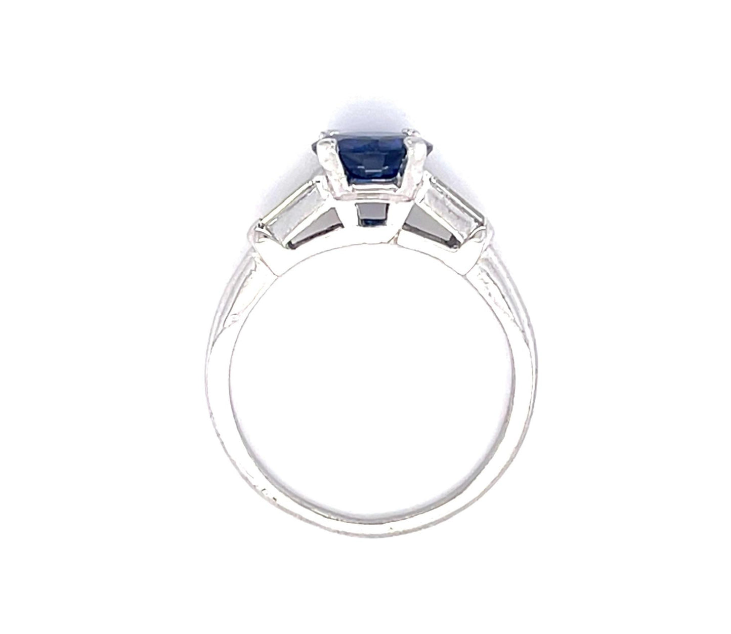 1.68ct Royal Blue Sapphire (No Cert) Platinum Ring (Estate 1970s)
