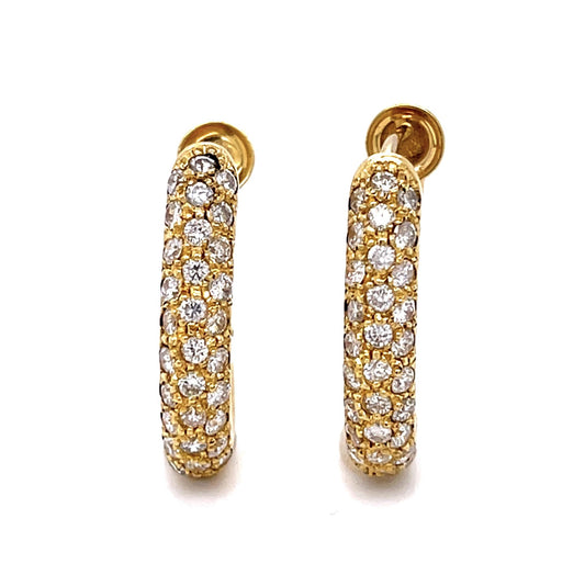 1.16ct Diamond 18KY Huggie Earrings