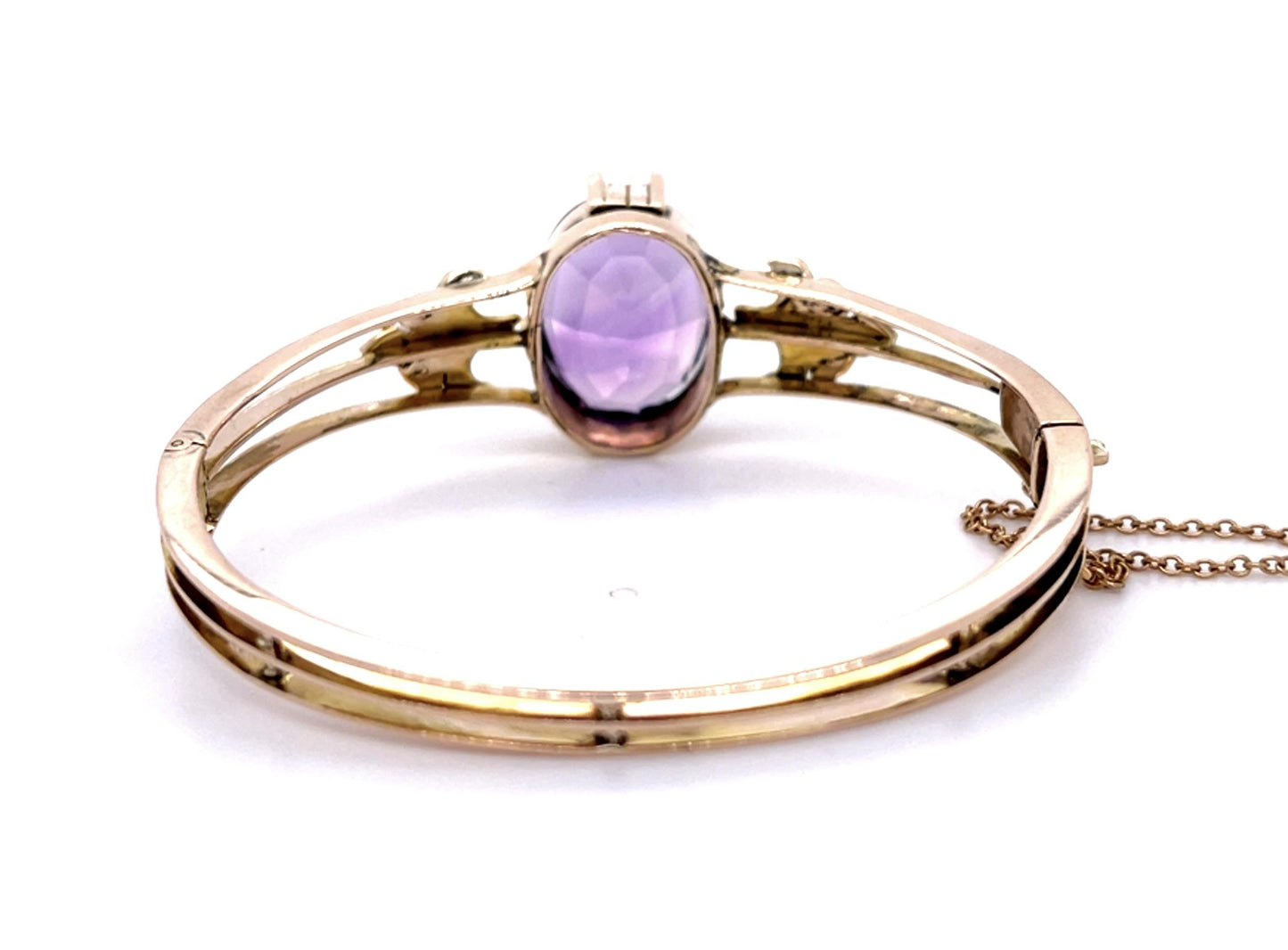 Original Victorian 18ct Amethyst 8KY Gold Bangle Bracelet (Antique 1890s)