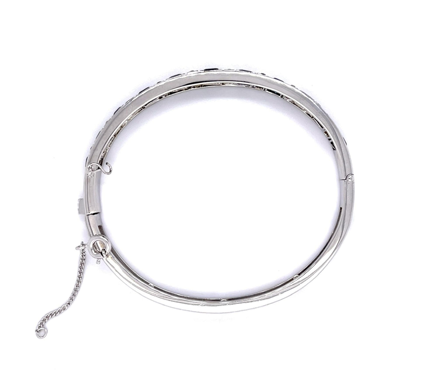 Original 7.50ct Square-cut Sapphire No Heat (No Cert) 14KW Bangle Bracelet