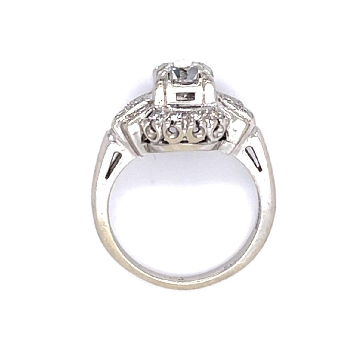 Late Art Deco .65ct H VS Old European Diamond (No Cert) 14KW Ring