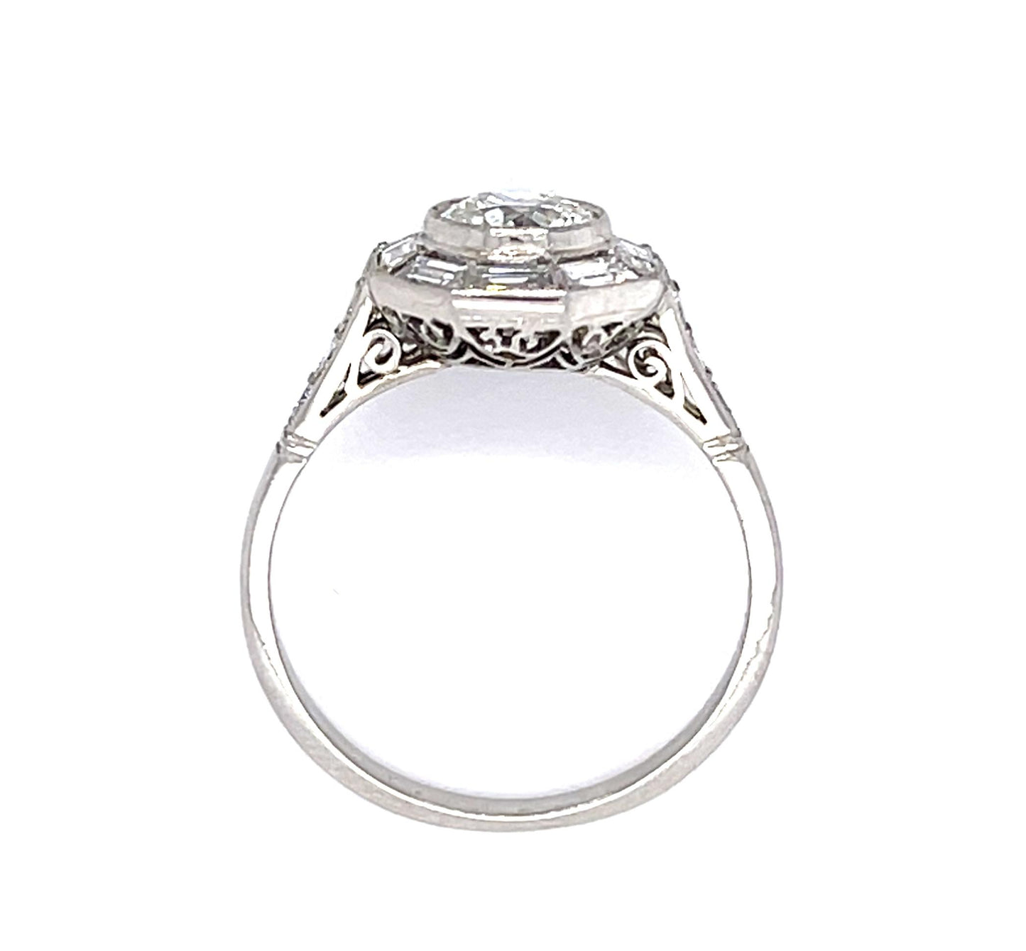 .87ct European Diamond Platinum Handmade Ring