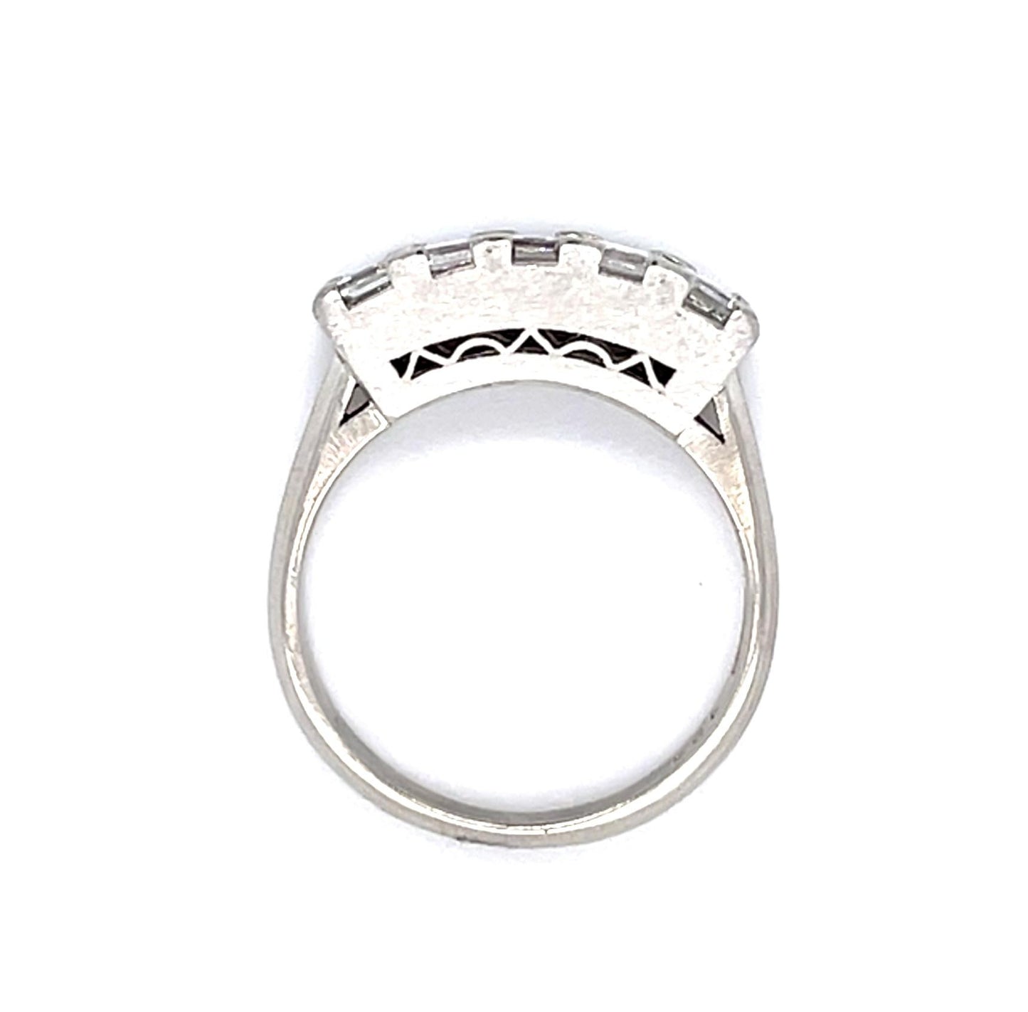 1ct Carre Cut Diamond Platinum Band Ring