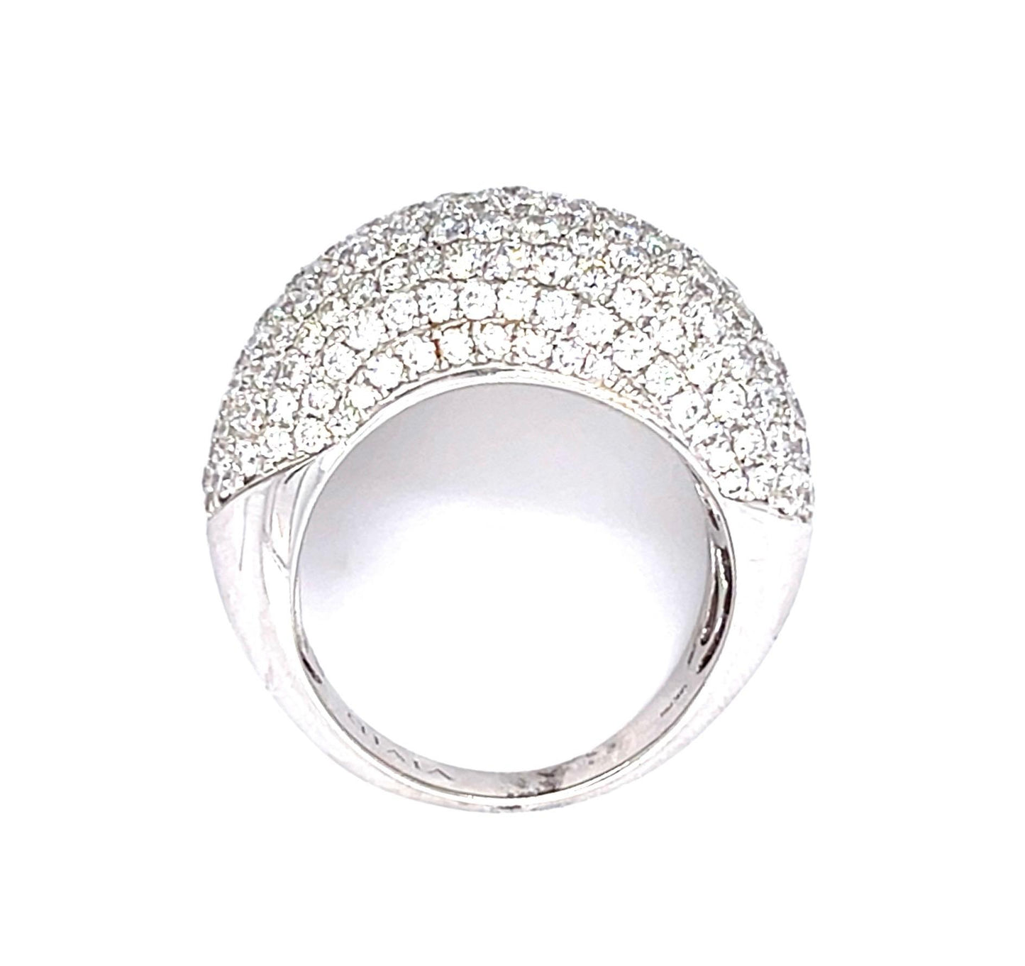 3.29ct Diamond 18KW Band Ring Signed "Vivid"