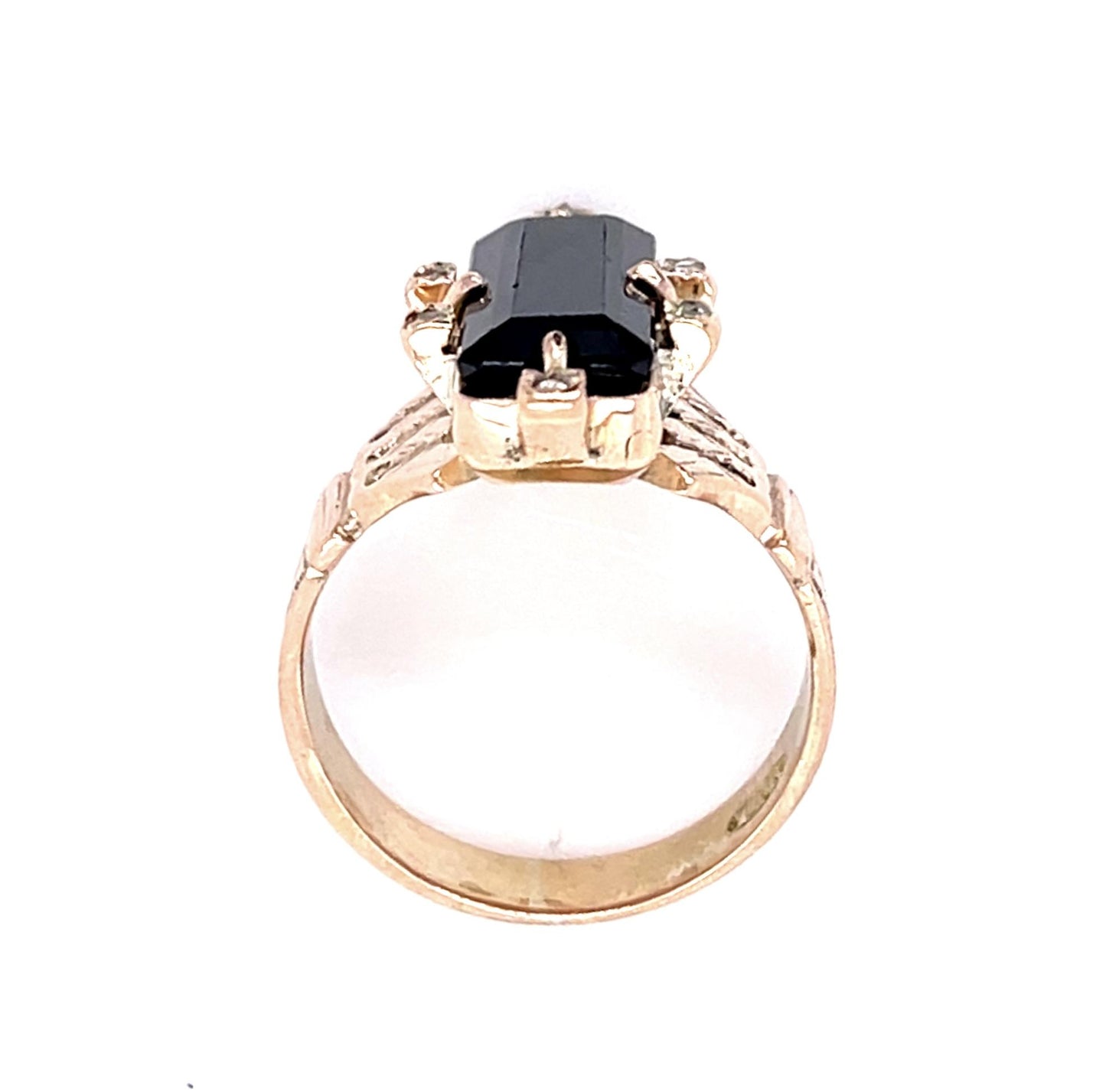 Victorian 4.19ct Green Tourmaline 14KY Ring (Antique 1860s)