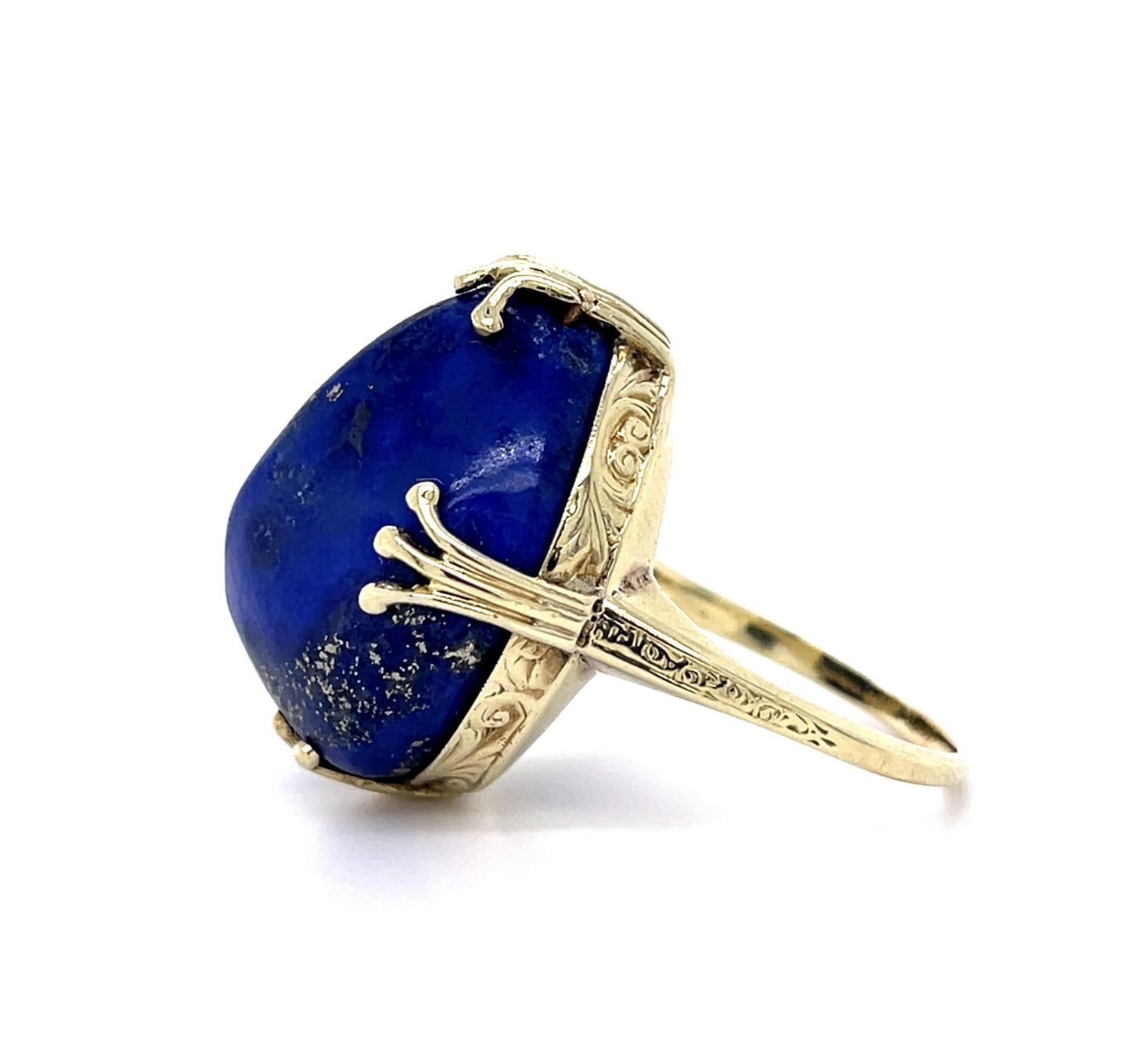 Original Art Deco 40ct Blue Lapis Ring (Vintage 1930s)