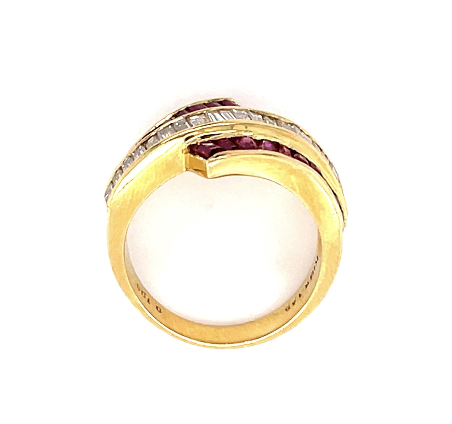 1.45ct Ruby 1.06ct Baguette Diamond 18KY Ring